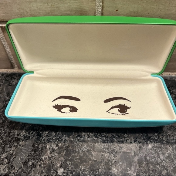 Kate Spade New York Sunglass/Eyeglass Hard Case Blue and Green - Picture 5 of 7